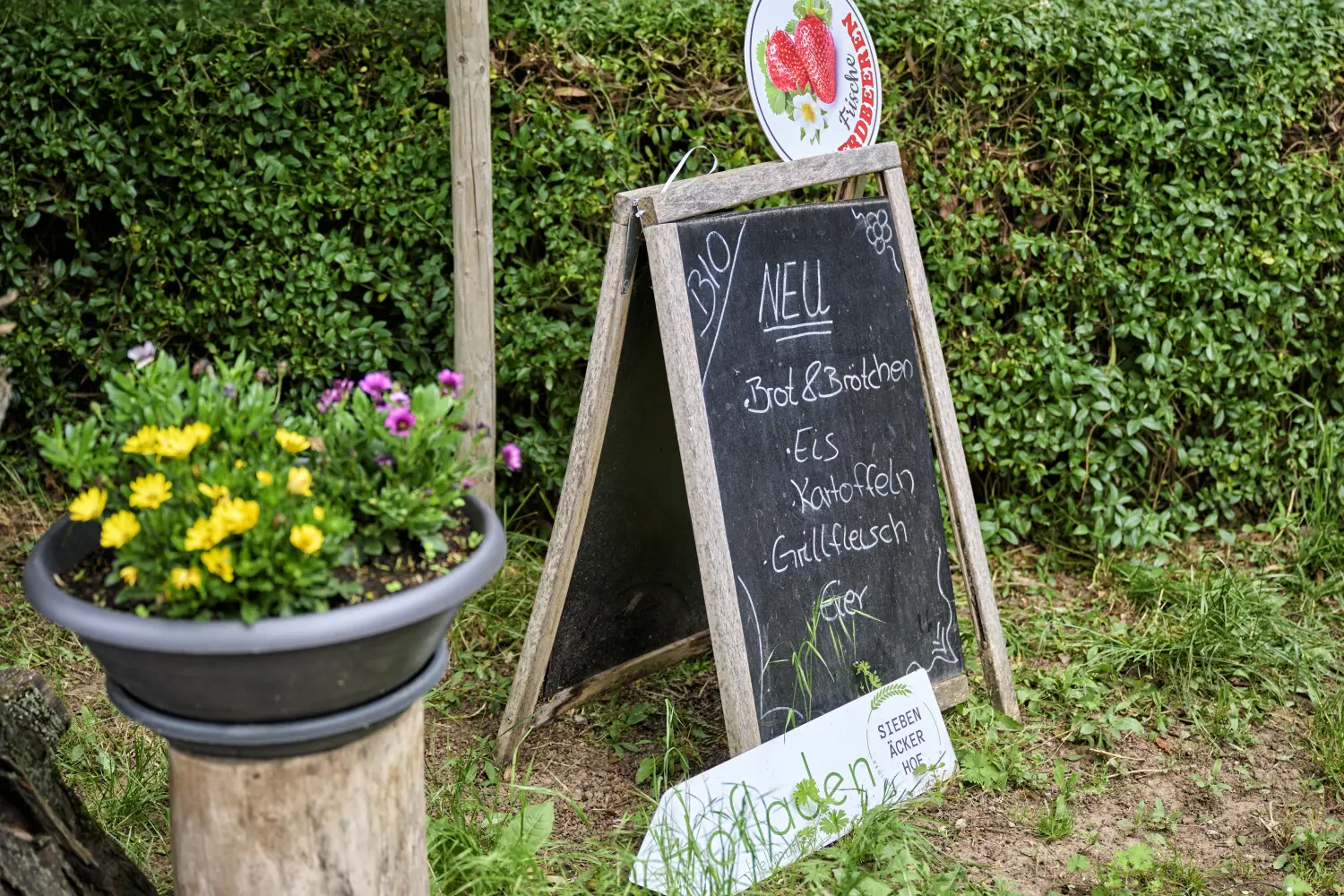 Sieben Äcker Hof - Kreidetafel