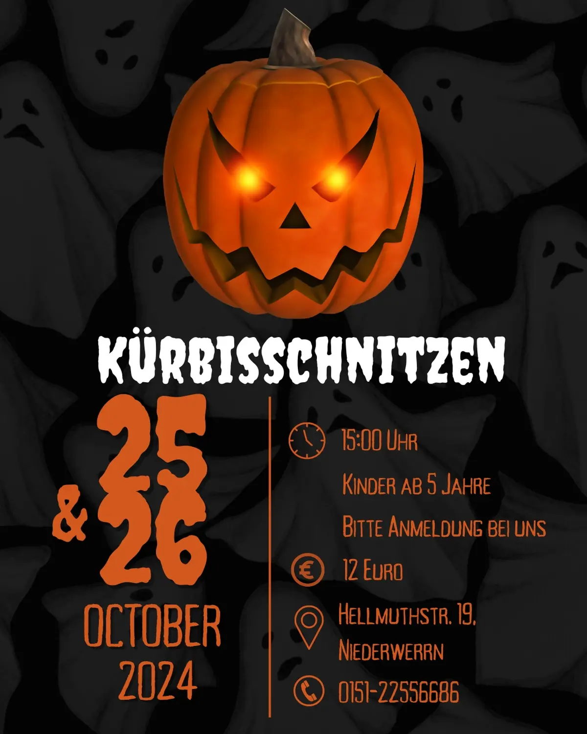 Sieben Äcker Hof – Flyer zum Kürbisschnitzen